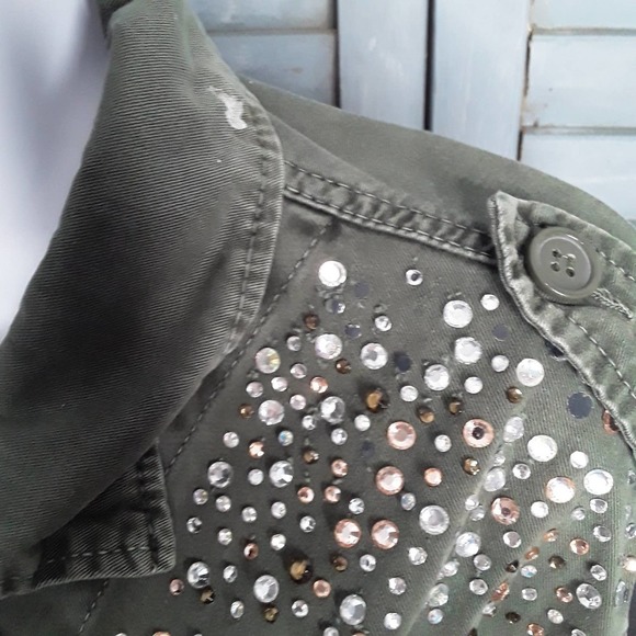 Forever 21 Rhinestone embellished Utility Jacket M - Picture 3 of 10